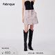 Fabrique水洗小A擺寬褶牛仔半身裙女春夏新款街頭風(fēng)a字短裙 米粉色 S