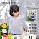 幼歌（YOUGE）嬰幼兒春季新款木耳邊翻領(lǐng)荷葉娃娃領(lǐng)甜美打底衫 白色 80 cm