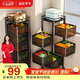 溢彩年華 旋轉置物架廚房落地蔬菜收納儲物架可移動(dòng)衛生間置物架六層1118