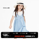 little MO&Co.涼感抑菌 童裝夏裝女童吊帶裙牛仔裙連衣裙兒童裙子 牛仔淺藍色 140 140/64