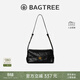 BAGTREE【明星同款】包包樹(shù)奶盒包頭層植鞣牛皮單肩腋下包斜挎包hobo包女 檀黑色-小號 高級小眾生日禮物女