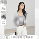 對白（DUIBAI）暈染漸變針織開(kāi)衫背心套裝女2026春新款超好看短款毛衣兩件套 灰白漸變 M