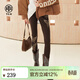 TCH修身打底褲女25年秋冬款時(shí)尚燙鉆簡(jiǎn)約風(fēng)顯瘦百搭美拉德風(fēng)休閑褲 咖色 M 110-125斤