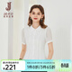 經(jīng)典故事（JANE STORY）2025夏季新款通勤收腰短袖襯衫女高端質(zhì)感雪紡襯衣設計感小眾上衣 S02 白色 M