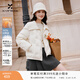 香影白色大翻領(lǐng)羽絨服女短款2025冬季新款90白鴨絨寬松小個(gè)子外套 米白 M 160/84A/95-110斤