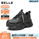 百麗（Belle）馬賽克百搭老爹鞋女2026春新商場(chǎng)款厚底增高休閑鞋F1K1DAM6 黑色 39 (245mm)