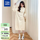唐獅（TonLion）2024連衣裙女款韓版溫柔甜美淑女高領(lǐng)針織長(cháng)裙百搭 杏仁白 S 