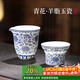 不拙羊脂玉瓷功夫茶具配件茶葉過(guò)濾組描金青花纏枝蓮公道杯茶漏三件套