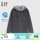 蓋璞（GAP）男裝2026春季新款涼感寬松襯衫式牛仔連帽夾克牛仔衣854135