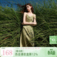 三彩【100醋酸】2026春季新款吊帶裙無(wú)袖連衣裙長(cháng)裙女 豆綠 S 155/80A