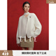 ELLE法式小香風(fēng)粗花呢短外套女2026春季新款不對稱(chēng)設計感獨特上衣 白色 M
