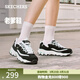 斯凱奇（Skechers）女鞋春季小白鞋蕾絲休閑運動(dòng)熊貓鞋黑色增高厚底老爹鞋11959 黑色/白色/BKW 37.5 尺碼偏大，建議選小半碼
