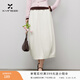 香影白色花苞半身裙女中長(cháng)款2026春季新款后開(kāi)叉松緊高腰a字裙子 白色 L 165/68A/110-125斤