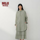 MUJI IDEE 女式 強捻 長(cháng)袖襯衫連衣裙 女裝裙子 連身裙 26年春季 煙熏綠色 均碼 （165/88A）