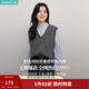 茵曼（INMAN） 針織馬甲女老錢(qián)風(fēng)V領(lǐng)薄冬季學(xué)院風(fēng)內搭毛衣上衣 蒼灰色 M
