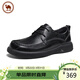 駱駝牌 皮鞋男商務(wù)英倫風(fēng)德比鞋系帶牛皮厚底婚鞋 P15A155003 黑色 39