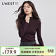 朗文斯?。↙.WEST）100%羊毛可機洗針織衫女2025冬季新款無(wú)縫一體毛衣打底衫 醬紫（半高領(lǐng)） M