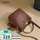 viney牛皮包包女包品牌水桶包輕奢單肩斜挎包生日禮物高級感送女友老婆