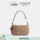 蔻馳（COACH）奧萊女士女包經(jīng)典標志老花NOLITA 19號手袋麻將包腋下單肩包手提 IM/棕黃色/棕色