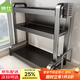 帥仕（shuaishi）廚房調料置物架臺面調味品佐料瓶收納盒用具大全刀架筷子筒砧板架 槍灰全配-3層34cm【升級加粗】