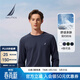 諾帝卡（NAUTICA）男裝25秋冬新款重磅全棉磨毛柔軟親膚圓領(lǐng)長(cháng)袖T恤男TE5301 深湖藍4AB L