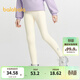 巴拉巴拉巴拉巴拉童裝女童打底褲兒童褲子秋中小童運動(dòng)彈力褲舒適時(shí)尚百搭 奶白10504 120