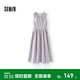 森馬連衣裙女純色無(wú)袖長(cháng)裙休閑溫柔時(shí)尚2025夏新款收腰背心裙優(yōu)雅 粉紫70001 M
