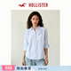 HOLLISTER小海鷗圖案美式經(jīng)典款三?？酆?jiǎn)約百搭襯衫女裝340-6043 藍色條紋 S (165/84A)