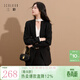 三彩2025秋季新款休閑西裝外套收腰西服雙排扣通勤Z 經(jīng)典黑 XL 170/92A