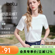 百圖（betu）女裝2026年夏季新款T恤衣服基礎款正肩上衣簡(jiǎn)約百搭短袖女2603T13 米白 M （米白預售04/03發(fā)貨）