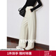 初語(yǔ)加絨保暖直筒休閑褲女2024新款秋冬款寬松顯瘦衛衣褲慵懶長(cháng)褲 白色 S