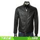 ARMANI/阿瑪尼 EA 男士時(shí)尚休閑立領(lǐng)真皮夾克皮衣 01R55P 01P54 黑色 999 M (48)
