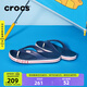 CROCS卡駱馳貝雅卡駱班運動(dòng)拖鞋男鞋女鞋居家?jiàn)A腳平底人字拖鞋|205393 深藍/辣椒紅-4CC 41 /42(260mm)
