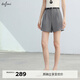 伊芙麗（eifini）伊芙麗2025夏季新款女裝短款簡(jiǎn)約經(jīng)典挺闊褲子高級質(zhì)感休閑短褲女 淺灰 隨單贈皮帶 S