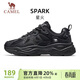 駱駝（CAMEL）男鞋厚底增高緩震老爹休閑運動(dòng)鞋子 K15CX4L4018 黑/城堡灰 42