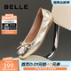 百麗（Belle）芭蕾風(fēng)晚晚平底單鞋女商場(chǎng)同款牛皮瑪麗珍鞋B3W1DAQ6預售 金色  （軟糯羊皮，質(zhì)感光澤） 38 (240mm)