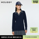 moussy 春季新品學(xué)院風(fēng)撞色假兩件百褶連衣裙010IA373-6971 110藍色 M