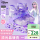 迪士尼（Disney）輪滑鞋兒童3-6-12歲溜冰鞋女童男旱冰鞋滑冰鞋直排滑輪鞋閃光艾莎 艾莎紫單鞋+頭護套裝包 M （平時(shí)鞋碼27-31碼）