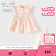 戴維貝拉（DAVE＆BELLA）女童七分褲套裝國風(fēng)休閑寶寶衣服夏季新款兒童上衣褲子兩件套 淺粉色【現貨】 80 cm（建議身高73-80cm）