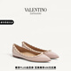 華倫天奴VALENTINO女士 ROCKSTUD 漆皮鉚釘芭蕾平底鞋女鞋 粉色 37