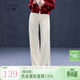 三彩2025秋季新款簡(jiǎn)約高腰休閑褲垂感糯米絨直筒褲長(cháng)褲拖地褲M(mǎn) 奶白色 M 160/68A 160/68A