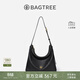 BAGTREE【明星同款】包包樹(shù)圖南頭層植鞣牛皮hobo女包單肩腋下通勤斜挎包 黑色-中號 高級小眾