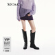 MO&Co.裙褲酷辣工裝風(fēng)解構低腰小A字棉質(zhì)牛仔短裙短褲摩安珂 紫芋色 M 27