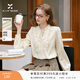 香影法式木耳邊白色襯衫女2026春季新款系帶v領(lǐng)氣質(zhì)通勤正肩上衣 鷺白 M 160/84A/95-110斤