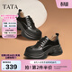 他她（TATA）英倫厚底小皮鞋女鞋學(xué)院運動(dòng)深口單鞋春新款CCJ03AM5 黑色 37