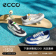 愛(ài)步（ECCO）休閑鞋 百搭運動(dòng)厚底板鞋簡(jiǎn)約撞色男鞋 街頭球鞋539804 白色/黑色/鴿子灰53980461195 42