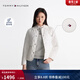 Tommy Hilfiger【防潑水】秋冬女裝通勤收腰菱格翻領(lǐng)輕薄白色棉服夾克外套 白色YBL S （推薦：100-115斤）