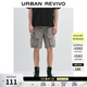 UR秋季新款男裝休閑工裝風(fēng)半松緊腰口袋短褲UUV650003 暖灰 31