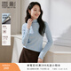 香影淺藍半高領(lǐng)內搭針織衫女2025秋冬新款正肩修身長(cháng)袖打底衫上衣 藍色 M 160/84A/95-110斤