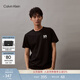 Calvin KleinJeans夏季男士簡(jiǎn)約ck鏤空字母純棉休閑通勤圓領(lǐng)內搭短袖T恤上衣 BEH-太空黑 M